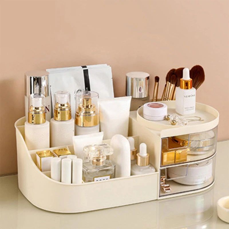 Beauty Makeup Desk - صندوق تخزين مستحضرات التجميل كبير السعة