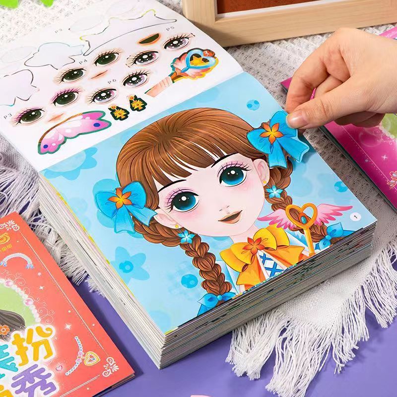 Beauty Makeup Book - كتاب ملصقات تلبيس الأميرات، لعبة ألغاز