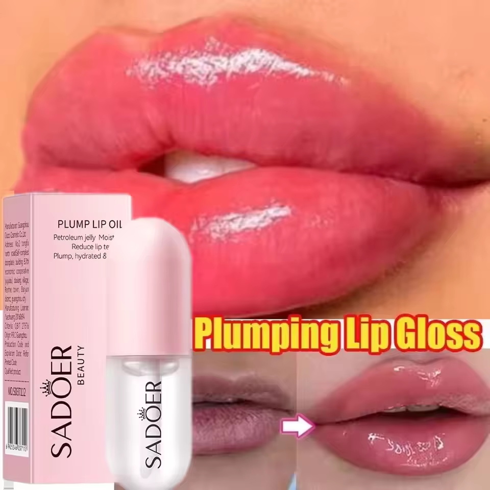 Lip Gloss Plumping - زيت أساسي لتكبير الشفاه، عناية فورية