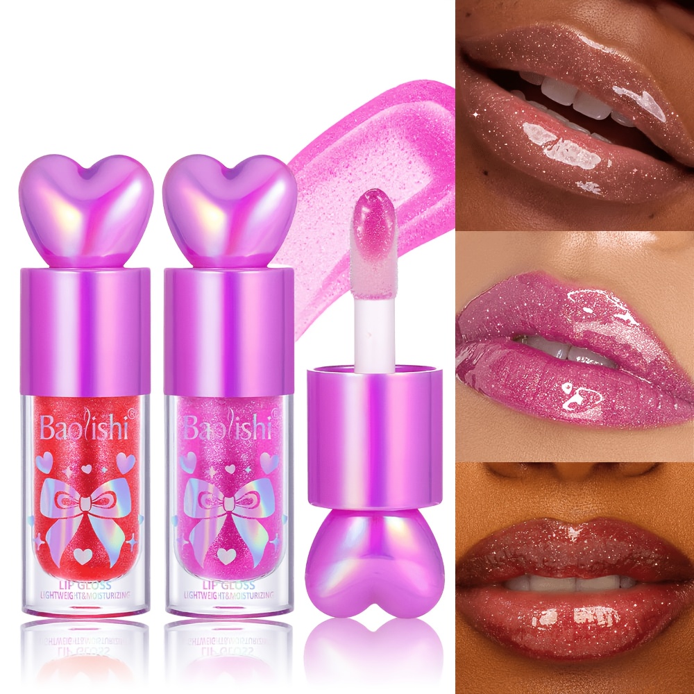 Lip Gloss Plumping - ملمع شفاه على شكل قلب، لامع