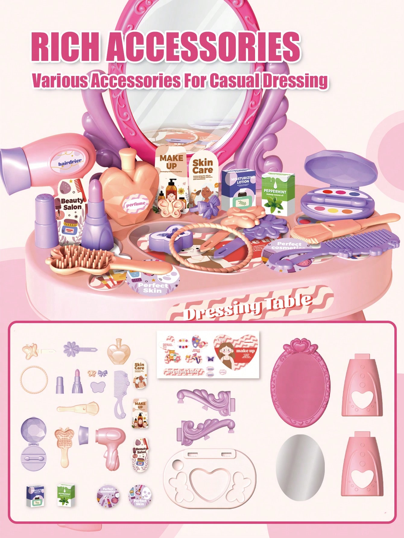 طاولة تزيين للأطفال على شكل طا - مراجعة Beauty Makeup Desk وسعره